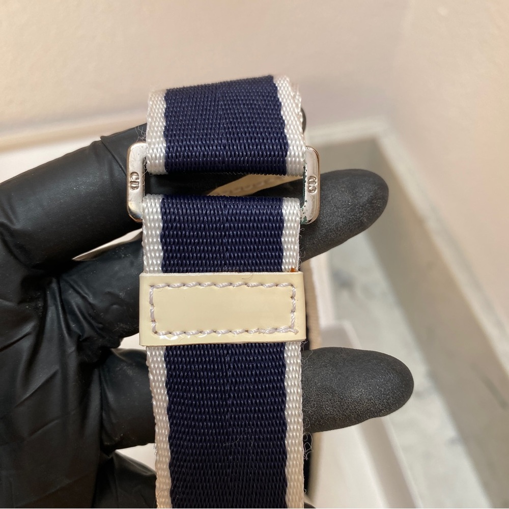 Dior Navy Blue and White Oblique Trotter Crossbody Bag with Number 2 Patch - Picture 6 of 10